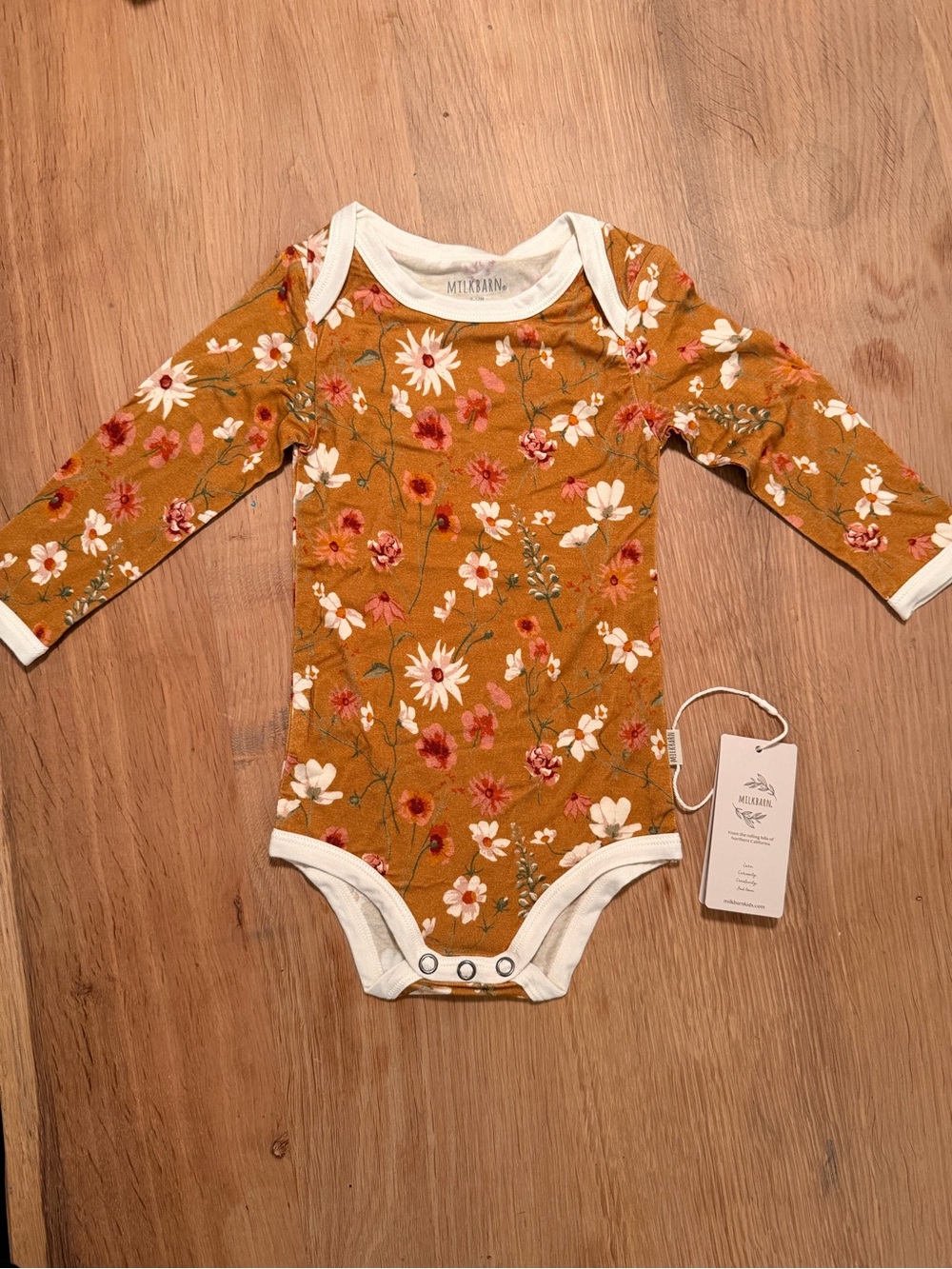 Milkbarn Wildflower Luxe Stretch Long Sleeve One Piece